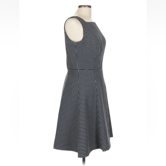 RALPH LAUREN Fit & Flare Dress Navy Ivory Polka Dot Size 10 $158 EUC KL - Picture 11 of 14